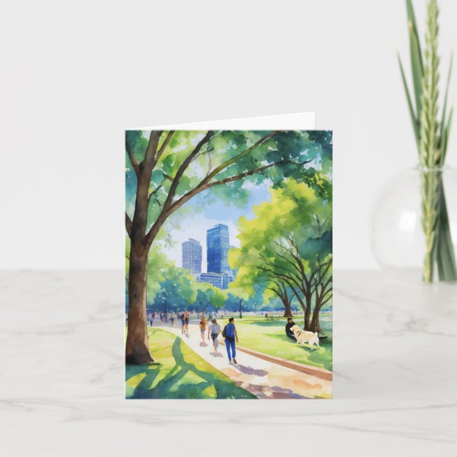 Carte Aquarelle Zilker Park Austin Texas (Devant)