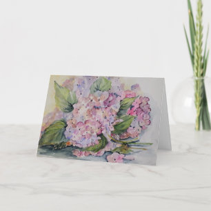 Carte Aquarelles teintes rose et lilak