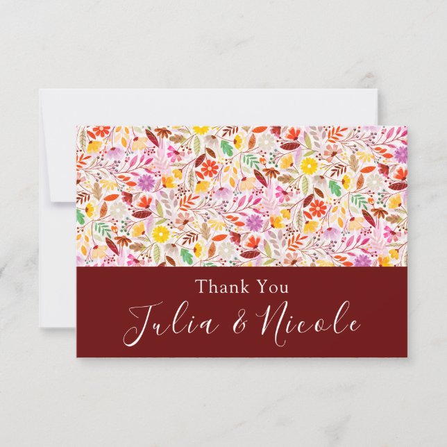 Carte Aquarelles vives Fleurs de tulipe d'été Mariage (Devant)