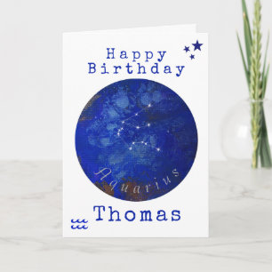 Carte Aquarius Anniversaire, Carte Horoscope
