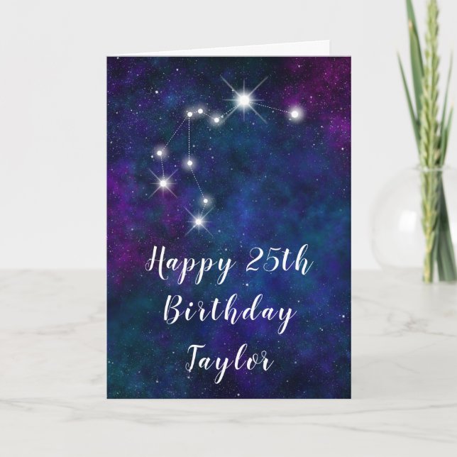 Carte Aquarius Zodiac Constellation Joyeux anniversaire (Devant)