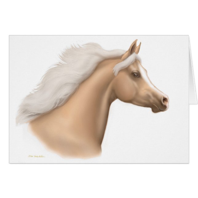 Carte Arabe de cheval de palomino (Devant horizontal)