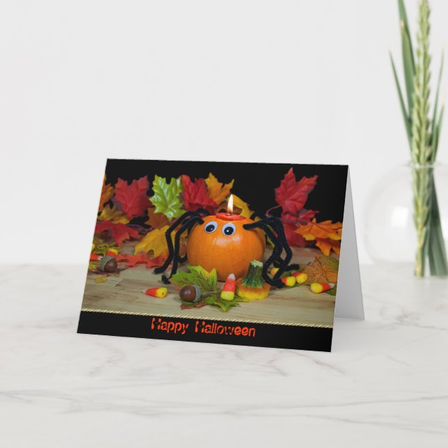 Carte Araignée Citrouille d'Halloween (Devant)