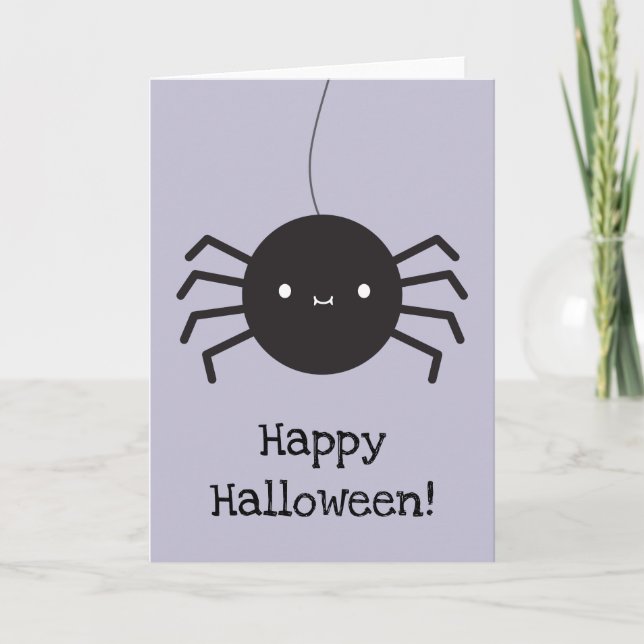 Carte Araignée d'Halloween Kawaii (Devant)