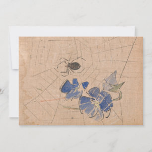Carte Araignée et Web avec fleurs bleues Joseph Crawha