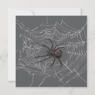 Carte Araignée Noire Et Araignée De Toile D'Araignée