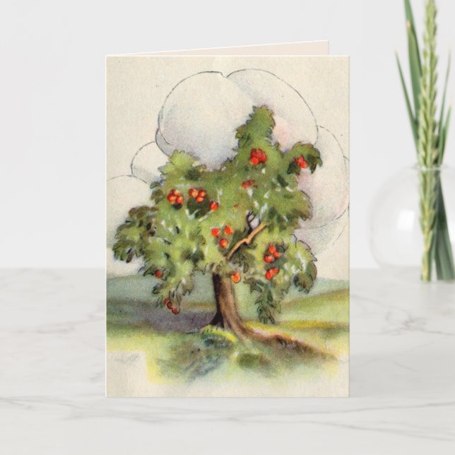 Carte Arbre Apple vintage (Devant)