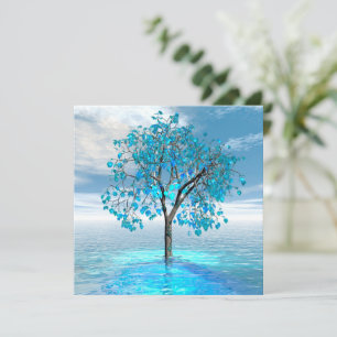 Carte Arbre bleu cristal