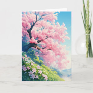 Carte Arbre cerise en fleurs