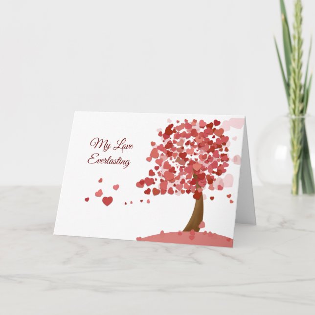 Carte Arbre de l'amour à coeur Saint-Valentin Anniversai (Devant)