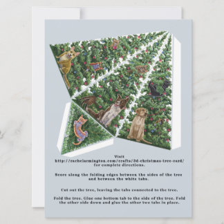 Carte Arbre de Noël 3D avec Chats et Chiens Pop Up