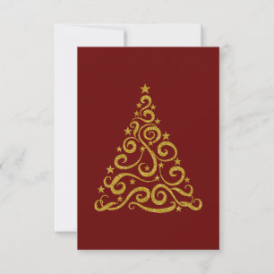 Carte Arbre de Noël à rotation d'or