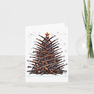Carte Arbre de Noël Armes Drôle Hommes Noël 2024 Pour Ar