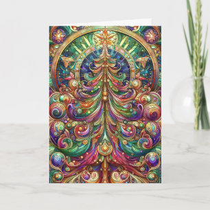 Carte Arbre de Noël Art Nouveau