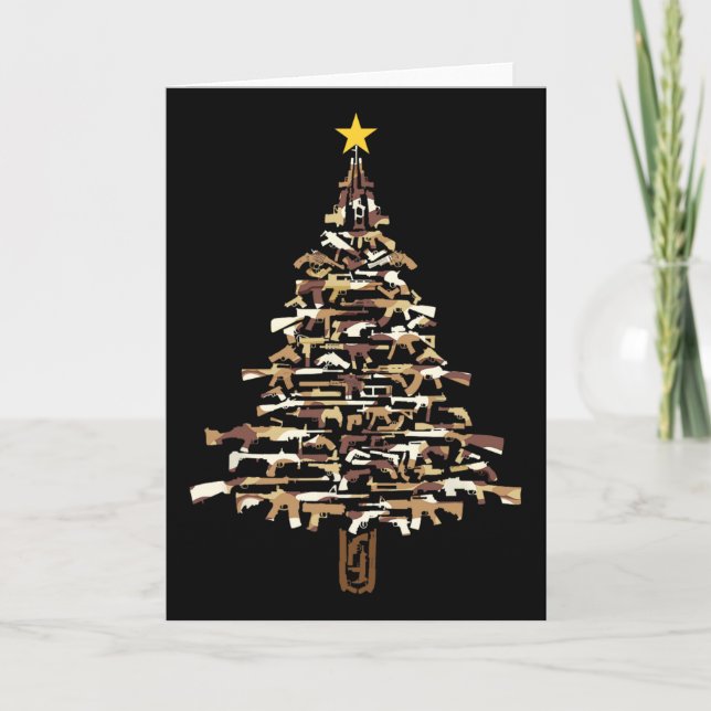 Carte Arbre de Noël avec armes à feu - Cadeau de Noël im (Devant)