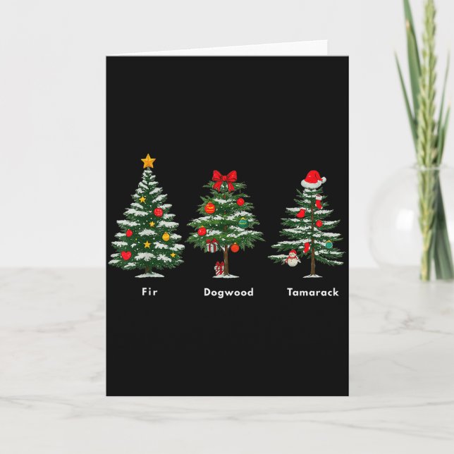 Carte Arbre de Noël avec message caché subtilement anti  (Devant)