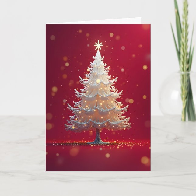 Carte Arbre de Noël blanc artistique (Devant)