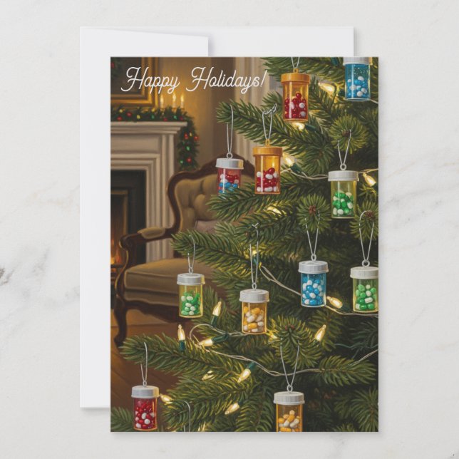 Carte Arbre de Noël Chaleureuse (Devant)