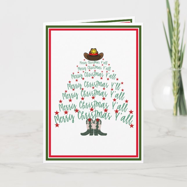 Carte Arbre de Noël Cowboy 2024 (Devant)
