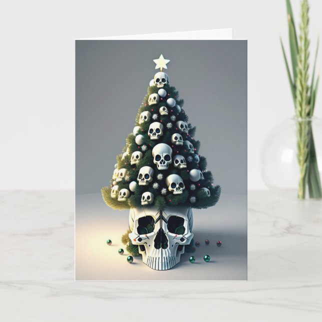 Carte Arbre de Noël crâne (Devant)
