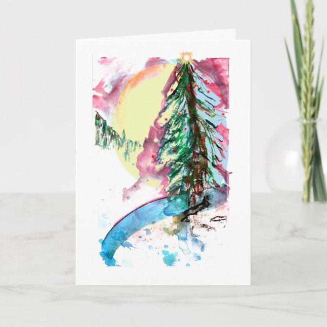 Carte Arbre de Noël dans la neige (Devant)