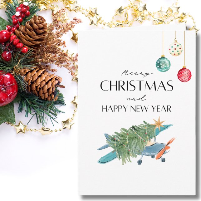 Carte Arbre de Noël dans l'avion et photo de famille amu (Créateur téléchargé)
