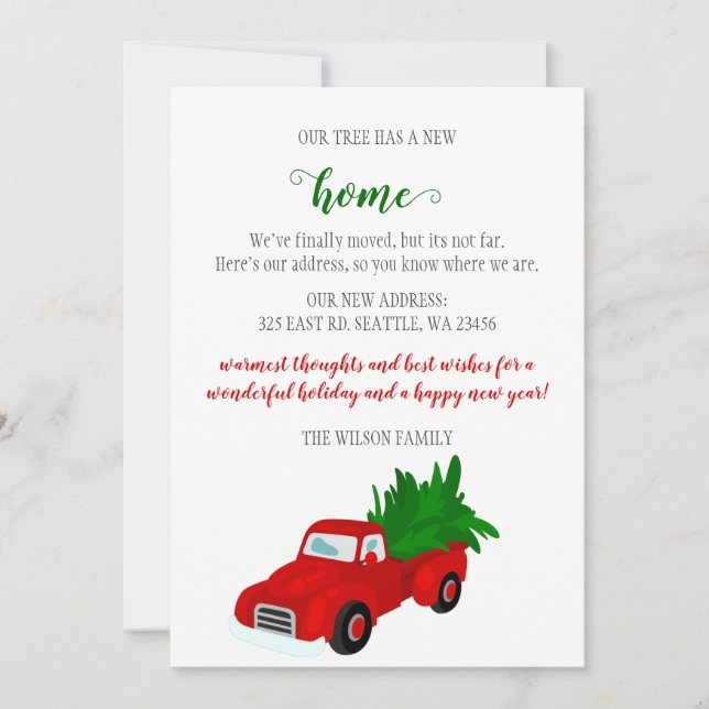 Carte Arbre de Noël dans le camion Nous avons déplacé le (Devant)