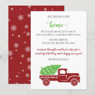 Carte Arbre de Noël dans le camion Nous avons déplacé le