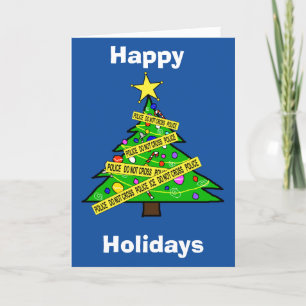 Carte Arbre de Noël de la police de la scène de cr