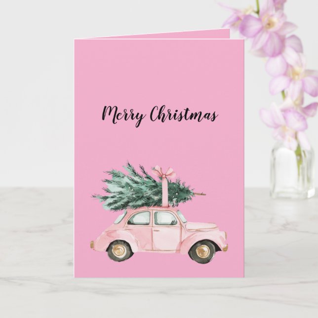 Carte Arbre de Noël de voiture rose (Orchidée)