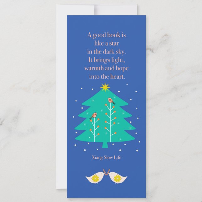 Carte Arbre de Noël d'hiver avec Signet d'oiseaux (Devant)