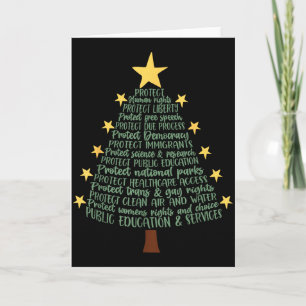 Carte Arbre de Noël drôle anti Trump subtil