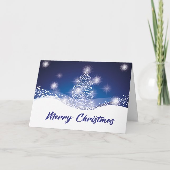 Carte Arbre de Noël élégant et brillant (Devant)