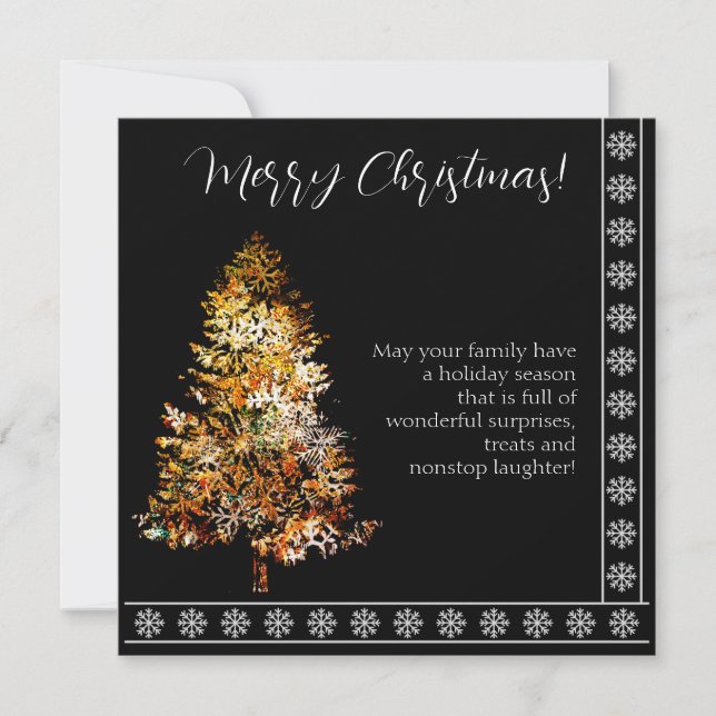 Carte Arbre de Noël en flocons de neige arrière - plan n (Devant)