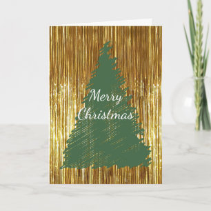 Carte Arbre de Noël en or