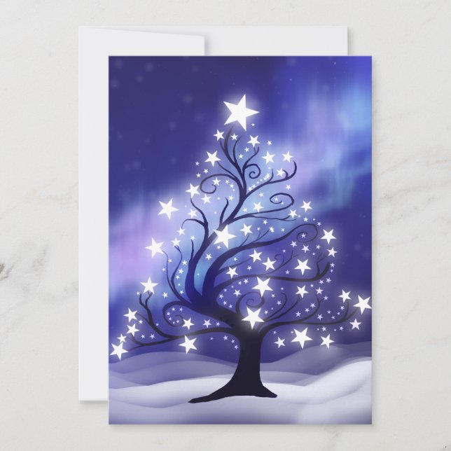 Carte Arbre de Noël étoilée (Devant)