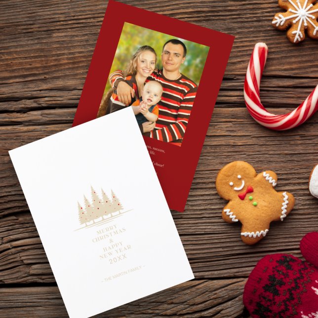 Carte Arbre de Noël Famille photo traditionnelle et élég (Créateur téléchargé)