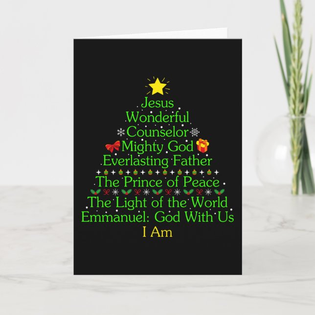 Carte Arbre de Noël Jésus Cadeau, Amateurs de Jésus, Cat (Devant)