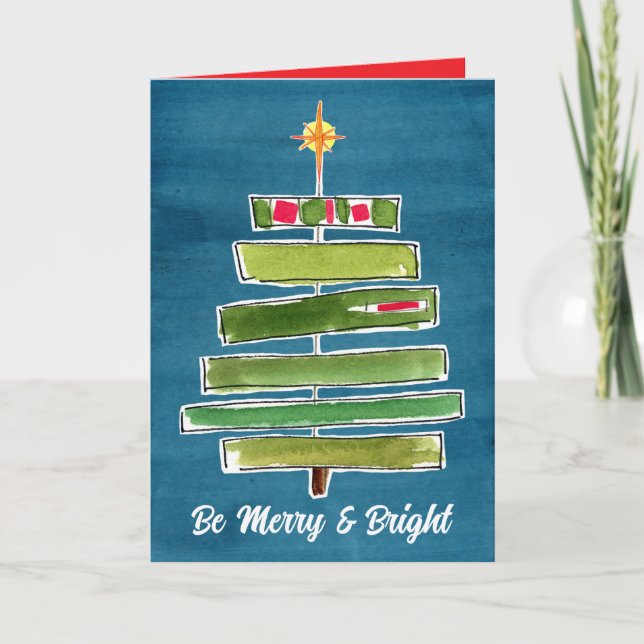 Carte Arbre de Noël Joyeux et Joyeux Joyeux Joyeux Fêtes (Devant)