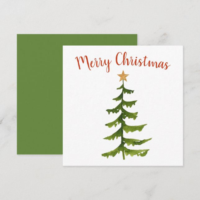 Carte Arbre de Noël Joyeux Noël (Devant / Derrière)