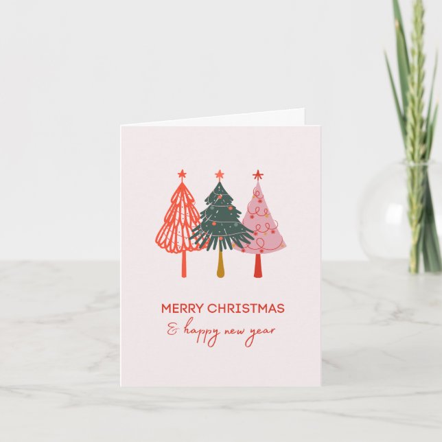 Carte Arbre de Noël Joyeux Noël Bonne année (Devant)