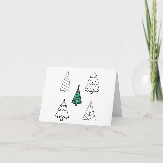 Carte Arbre de Noël minimaliste (Devant)