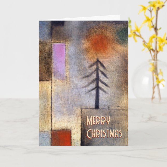 Carte Arbre de Noël - Petite photo de sapin - Paul Klee  (Fleur jaune)