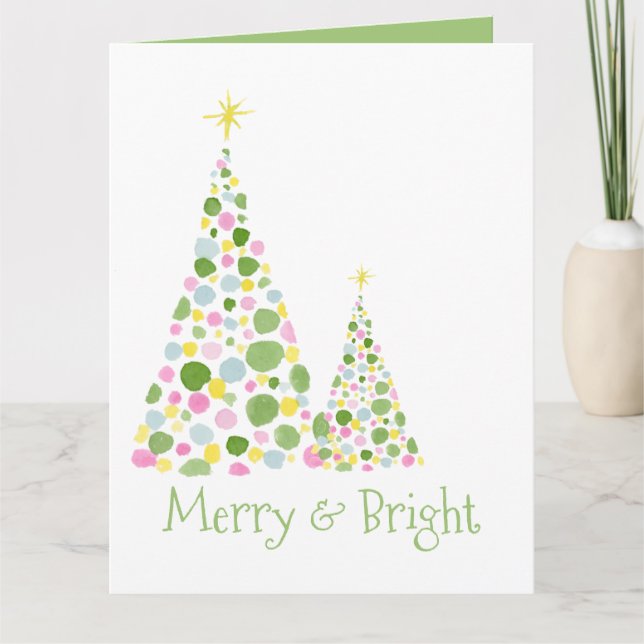 Carte Arbre de Noël Polka Dot (Devant)