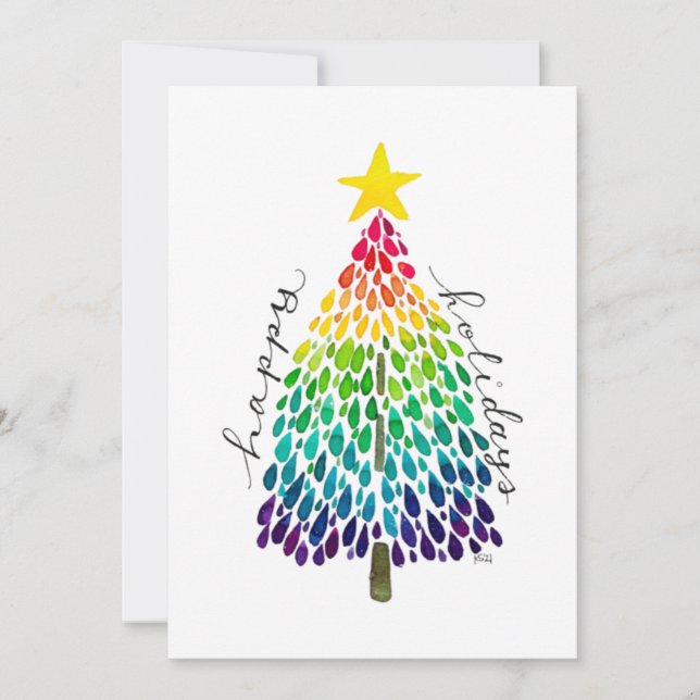 Carte Arbre de Noël Rainbow (Devant)