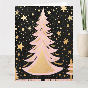 Carte Arbre de Noël rose