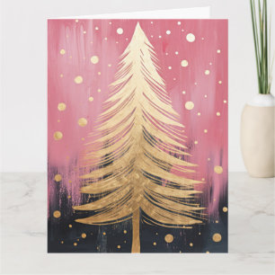 Carte Arbre de Noël rose