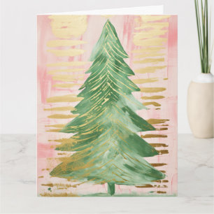 Carte Arbre de Noël rose