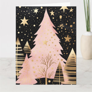 Carte Arbre de Noël rose