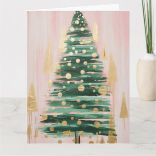 Carte Arbre de Noël rose